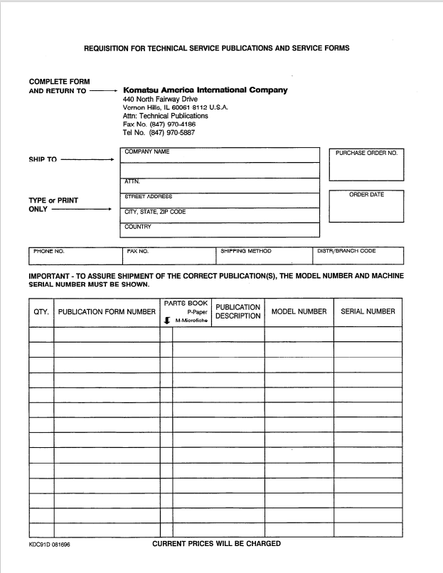 Komatsu WA600-1L Workshop and Maintenance Manual
