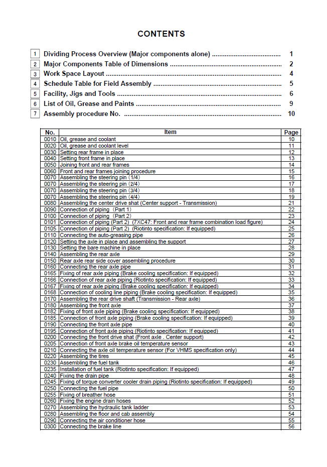 Komatsu WA800-3E0 and WA900-3E0 Heavy Wheel Loader Assembly Guide