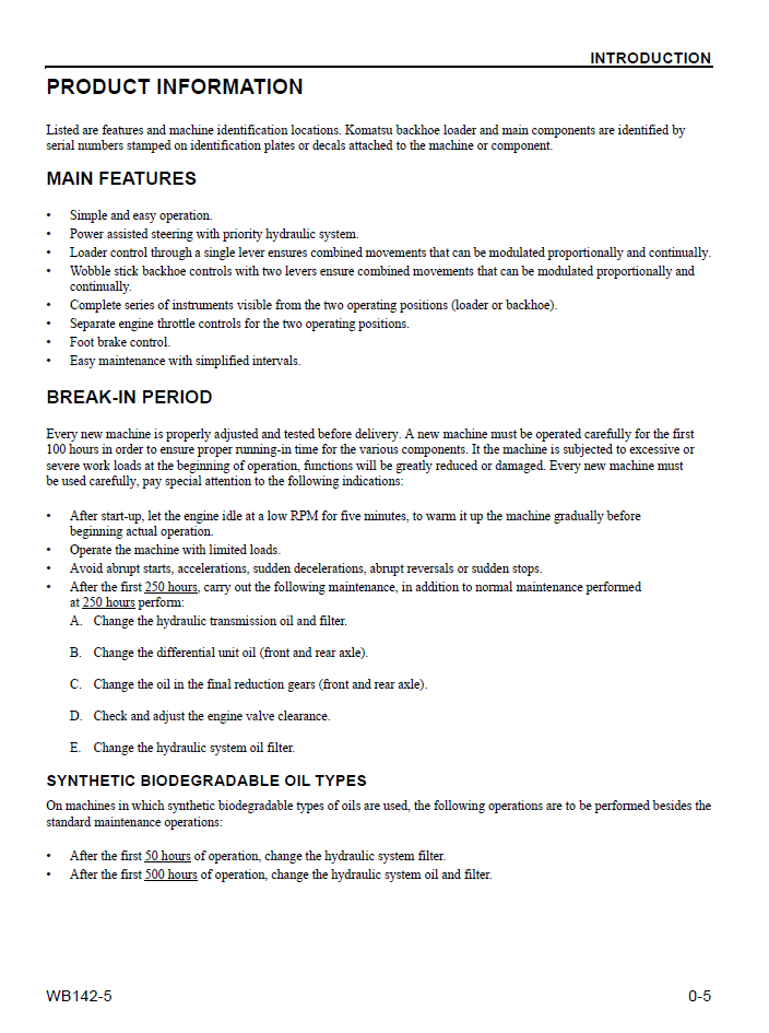 Komatsu WB142-5 Backhoe Loader Maintenance Manual CEAM018502