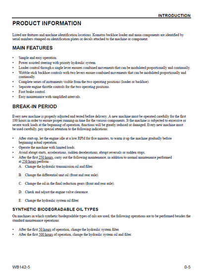 Komatsu WB142-5 Backhoe Loader Maintenance Manual CEAM018502