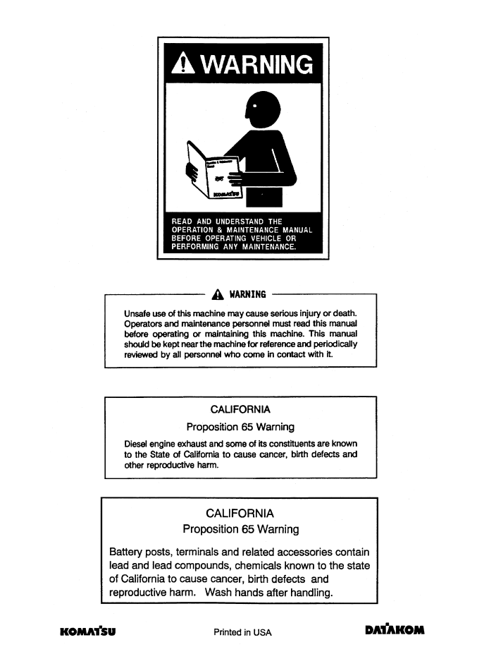 Komatsu WB142-5 Backhoe Loader Operation Guide CEAM018502 PDF