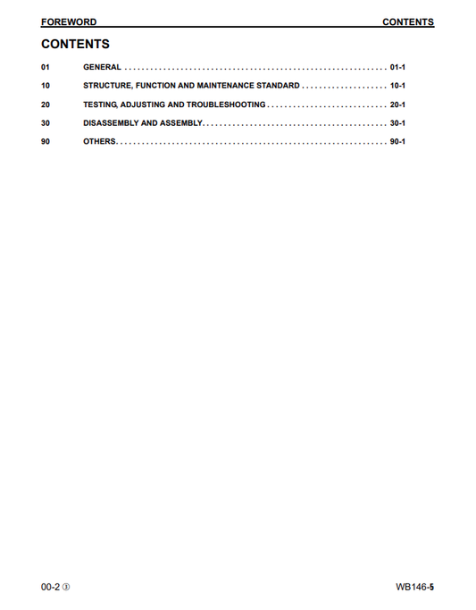 Komatsu WB146-5 Backhoe Loader Service & Repair Manual PDF