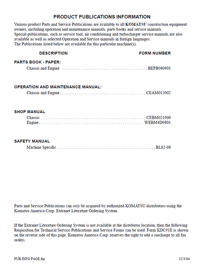 Komatsu WB150AWS-2N Backhoe Loader Operating Guide CEAD013002