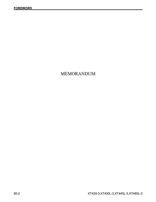 Komatsu XT430-3 XT430L-3 XT445L-3 XT460L-3 Shop Manual PDF