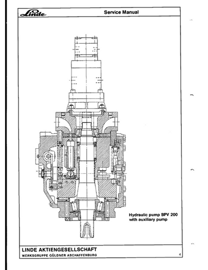 Linde BPV200 Hydraulic Pump Technical Troubleshooting Manual TM2210