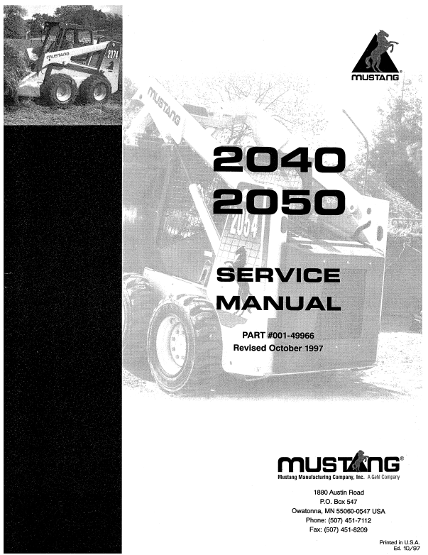 MUSTANG 2040, 2050 SERVICE MANUAL 001-49966 - PDF