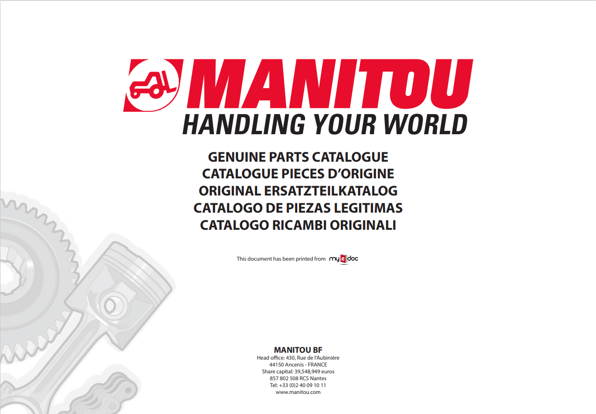 MUSTANG 4000V PARTS MANUAL 50950003 - PDF