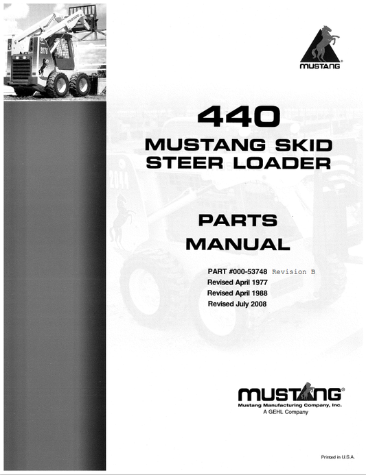 MUSTANG 440 SKID STEER LOADER PARTS MANUAL 000-53748 - PDF