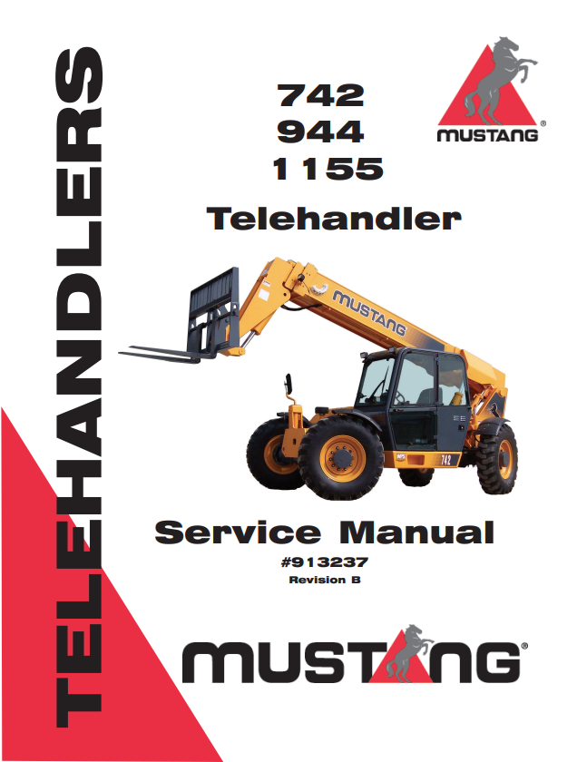 MUSTANG 742, 944, 1155 TELEHANDLER SERVICE MANUAL 913237 - PDF