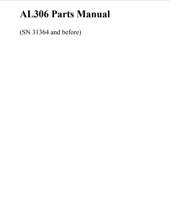 MUSTANG AL306 PARTS MANUAL - PDF