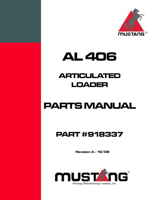 MUSTANG AL 406 ARTICULATED LOADER PARTS MANUAL 918337 - PDF