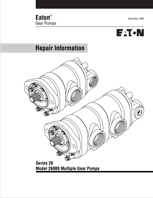 MUSTANG EATON 26000 MULTIPLE GEAR PUMP SKID-STEER LOADER SERVICE MANUAL 915105 - PDF