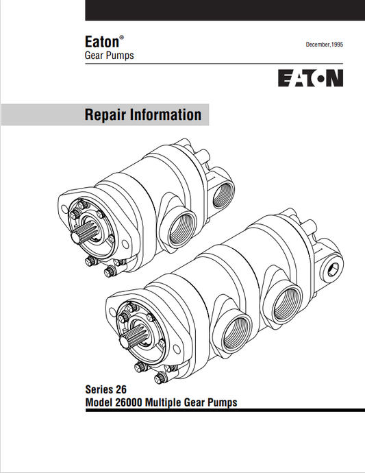 MUSTANG EATON 26000 MULTIPLE GEAR PUMP SKID-STEER LOADER SERVICE MANUAL 915105 - PDF