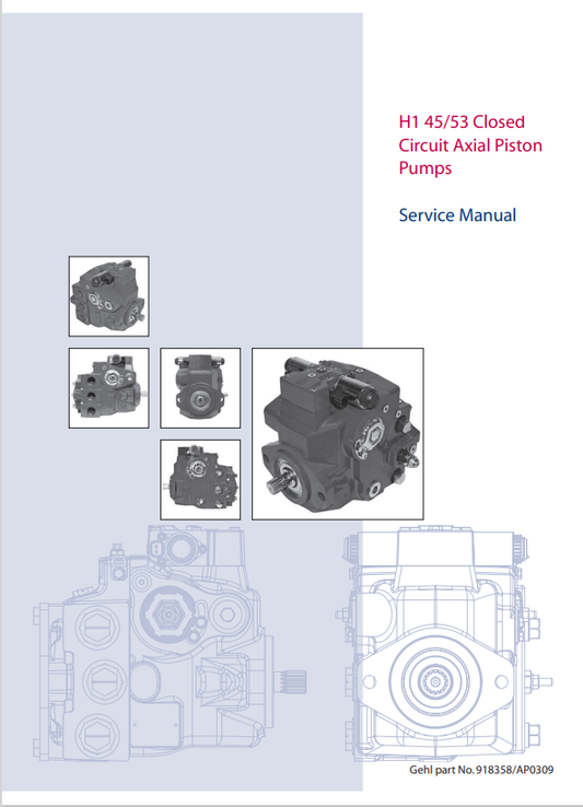 MUSTANG SAUER-DANFOSS H1 45, 53 CLOSED CIRCUIT AXIAL PISTON PUMP SERVICE MANUAL 918358A - PDF