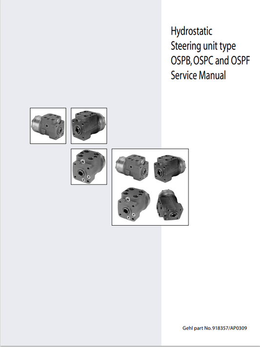 MUSTANG SAUER-DANFOSS OSPB, OSPC, OSPF HYDROSTATIC STEERING UNIT SERVICE MANUAL 918357A - PDF