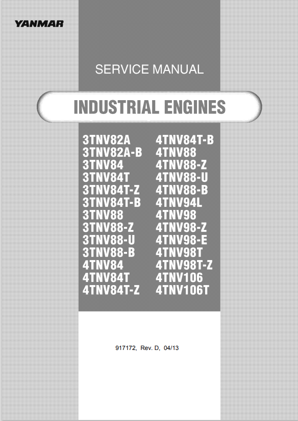MUSTANG TELEHANDLER 3TNV82A, 3TNVA2A-B, 3TNV84, 3TNV84T, 3TNV84T-Z SERVICE MANUAL 917172 - PDF