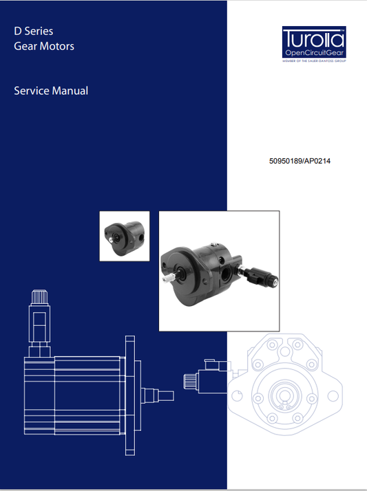 MUSTANG TUROLLA D-SERIES GEAR MOTOR SKID-STEER LOADER SERVICE MANUAL 50950189-AP0214 - PDF