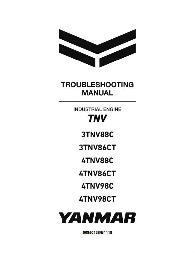 MUSTANG YANMAR 3TNV88C, 3TNV86CT, 4TNV88C, 4TNV86CT, 4TNV98C, 4TNV98CT INDUSTRIAL ENGINE SERVICE MANUAL 50950138- PDF