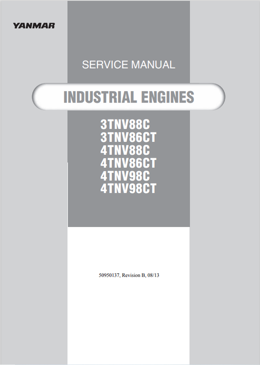 MUSTANG YANMAR INDUSTRIAL 3TNV88C, 3TNV86CT, 4TNV88C, 4TNV86CT, 4TNV98C, 4TNV98CT ENGINE SERVICE MANUAL 50950137B - PDF