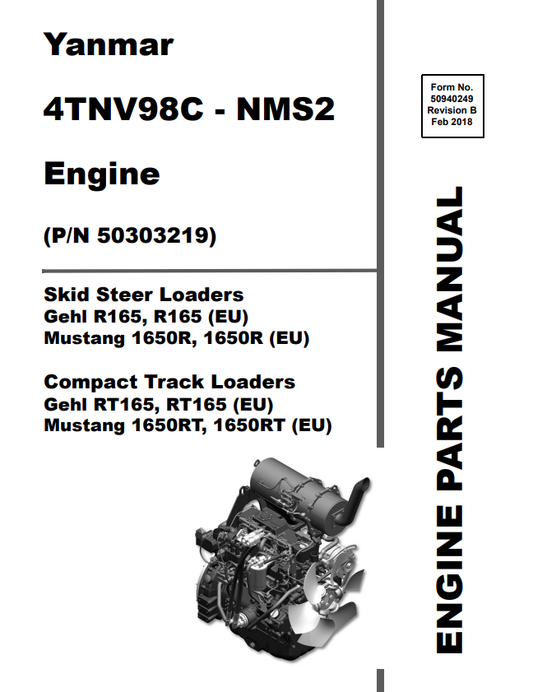 MUSTANG YANMER 4TNV98C - NMS2 ENGINE PARTS MANUAL 50940249 - PDF