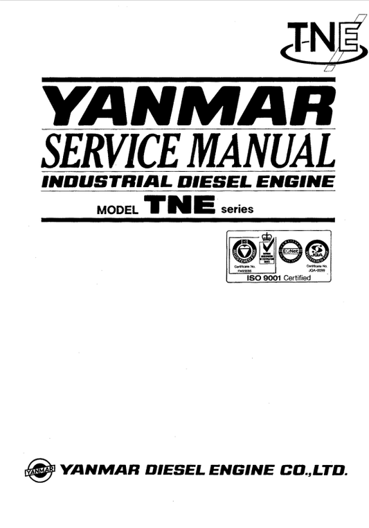 MUSTANG YANMER TNE SERIES INDUSTRIAL DIESEL ENGINE SKID-STEER LOADER SERVICE MANUAL - PDF