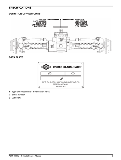 Manitou 211 Axle Assembly Service & Repair Manual 647041EN