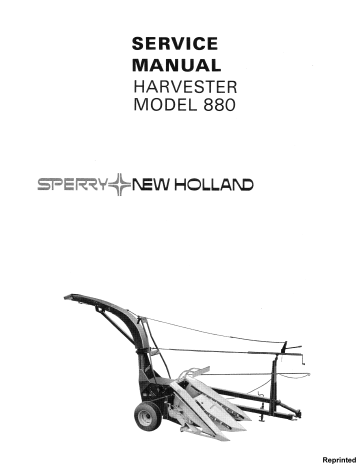 New Holland 880 Harvester Service Manual 40088010 PDF