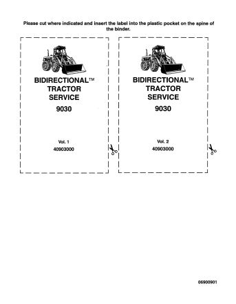 New Holland 9030 Bidirectional Tractor Service Manual 06900901 PDF