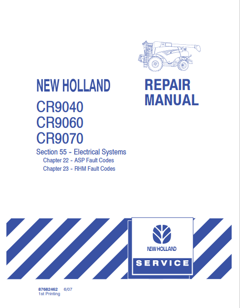 New Holland CR9040, CR9060, CR9070 Repair Manual 87682462 PDF
