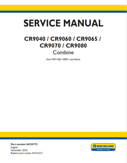 New Holland EC160 Excavator Crawler Service Manual 73179382 PDF