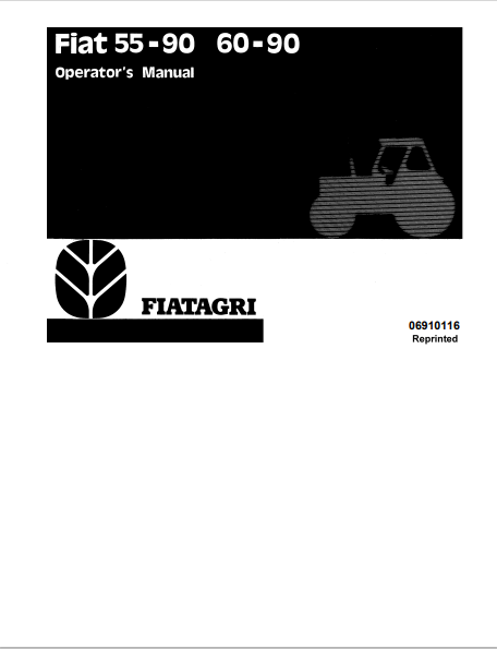 New Holland Fiat 55-90, 60-90 Tractor Operator Manual 06910116 PDF