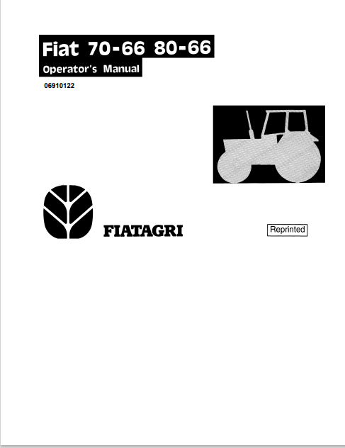 New Holland Fiat 70-66, 80-66 Operator Manual 06910122 PDF