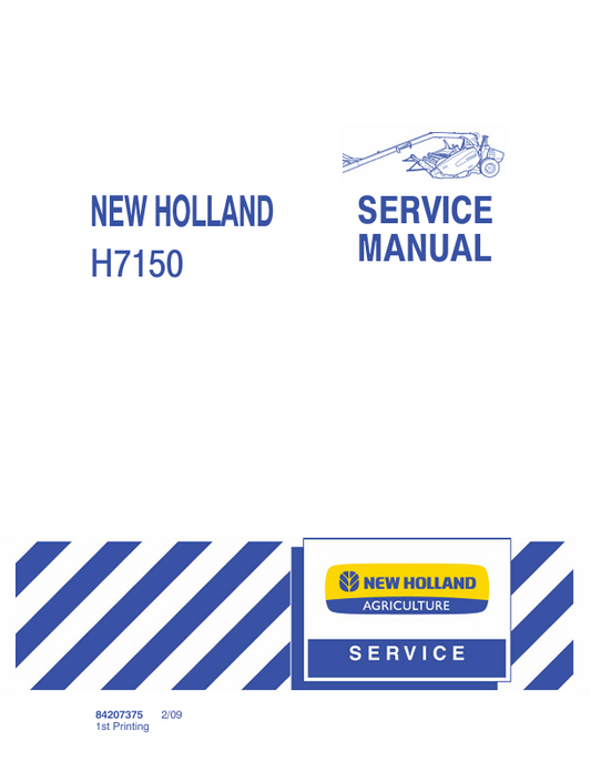 New Holland H7150 Service Manual 84207375 PDF