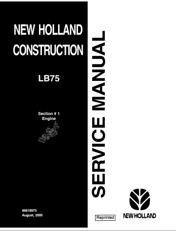 New Holland LB75 Engine Service Manual 86618975 PDF