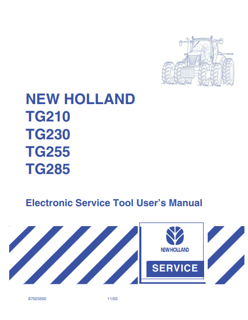 New Holland TG210, TG230, TG255, TG285 Service User Manual 87025520 PDF