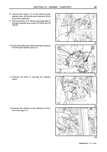 New Holland TN55D, TN55S, TN65D, TN65S, TN70S, TN75D, TN75S Tractor Service Manual 6035435101 PDF