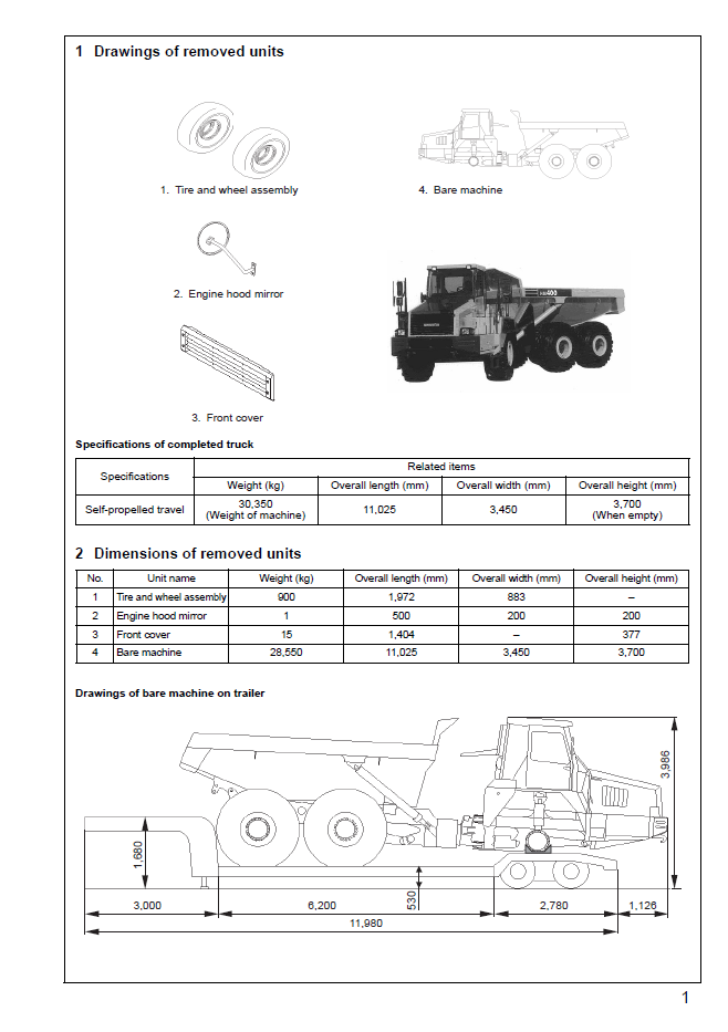 Official Komatsu HM400-1 Articulated Dump Truck Erection & Assembly Guide - GEN00029-00