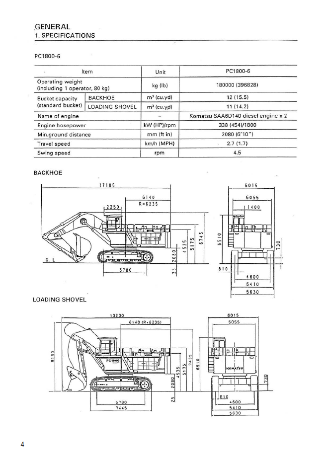 Official Komatsu PC1800-6 Excavator Erection & Field Assembly Guide - GEN00016-01