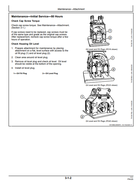 PC16, PC23, And PC40 Plate Compactor Operator Manual OMT442369X019 PDF