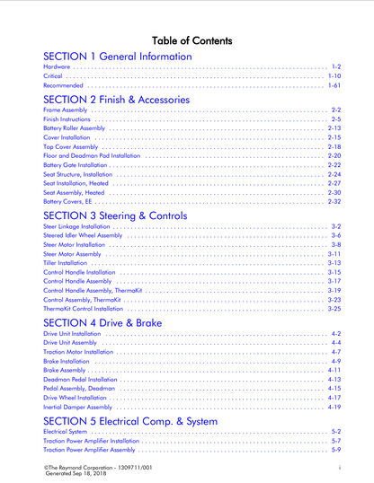 Raymond Reach-Fork Truck 7730 Parts Manual PDF 