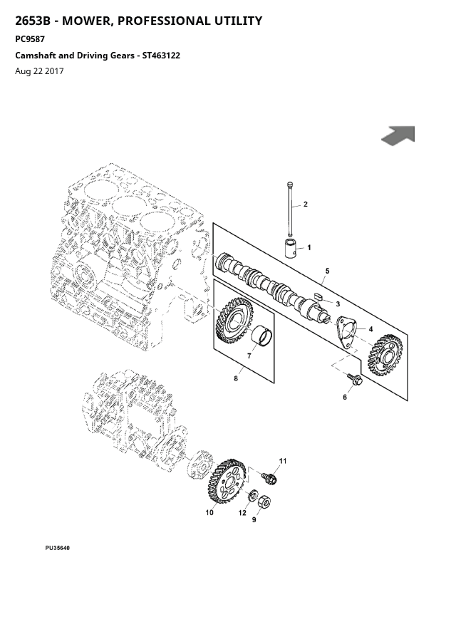 John Deere 2653B Mower, Professional Utility Parts Catalogue Manual PC9587 PDF