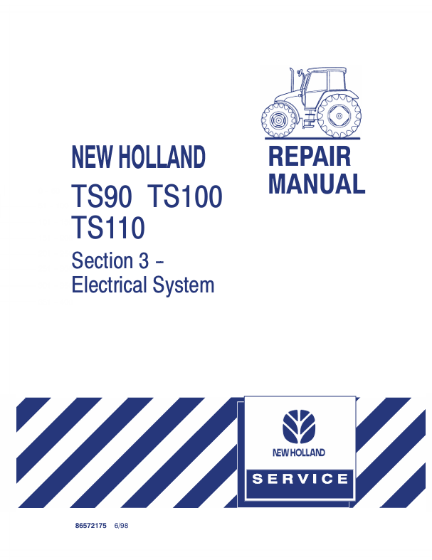 New Holland TS90, TS100, TS110 Repair Manual 86572175 PDF