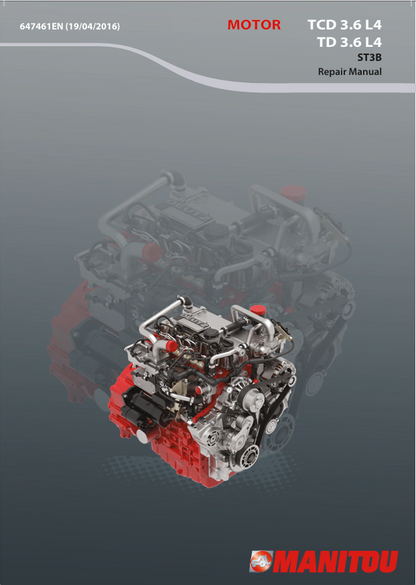 Manitou Deutz Engine TCD 3.6 L4, TD 3.6 L4 ST3B Repair Manual 647461EN PDF