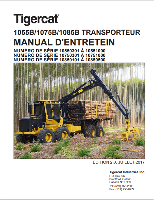 Tigercat 1055B, 1075B, 1085B Carrier Maintenance Manual 32428A