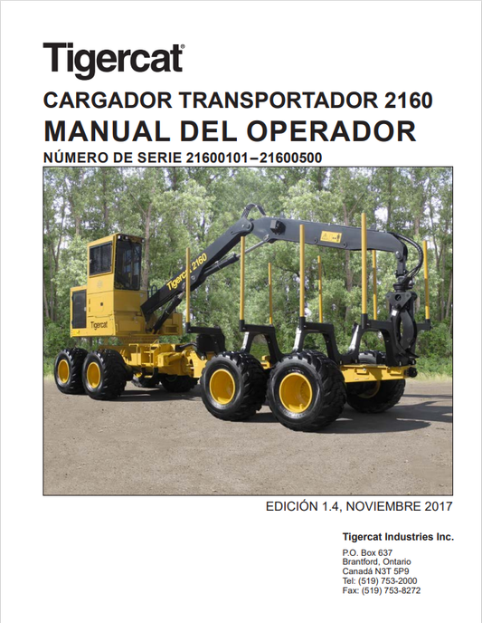 Tigercat 2160 Charging Conveyor Operator Manual 51953ASPA