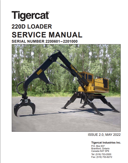 Tigercat 220D Loader Service Manual 33588A