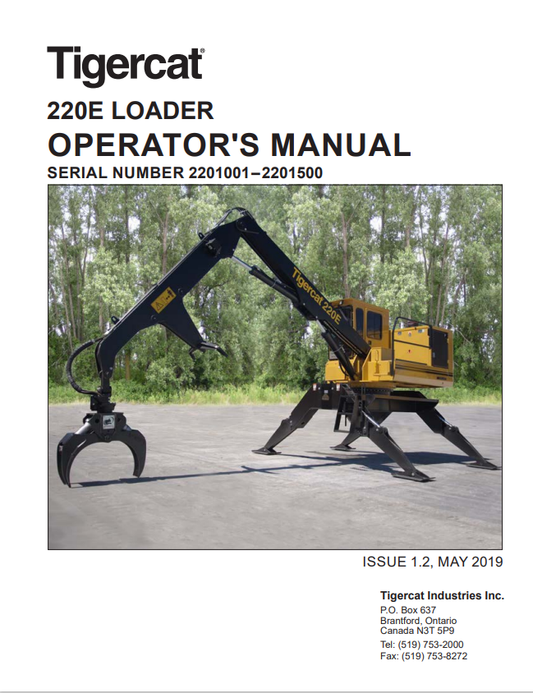 Tigercat 220E Loader Operator Manual 56377AENG