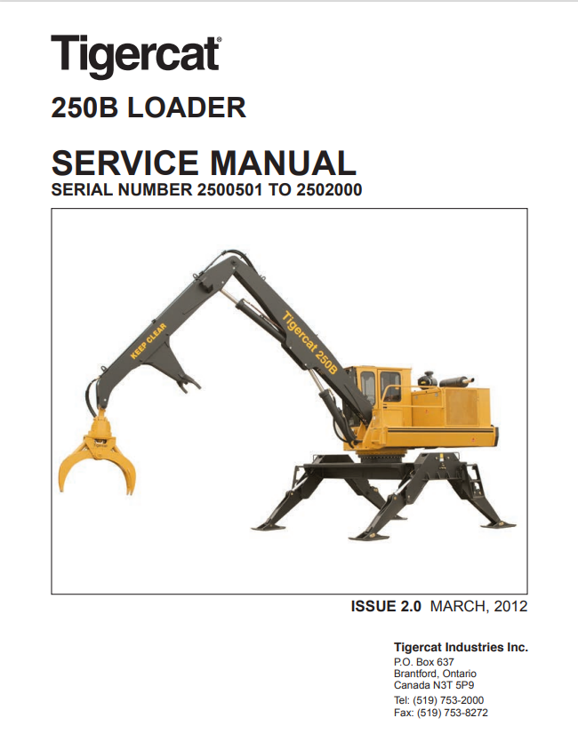 Tigercat 250B Loader Service Manual 28639A