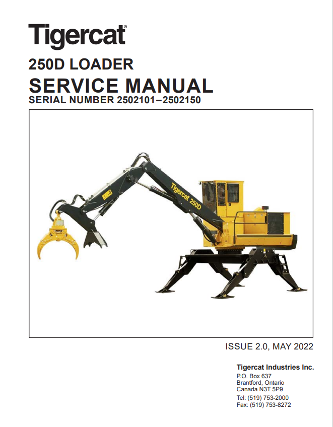 Tigercat 250D Loader Service Manual 43053AENG