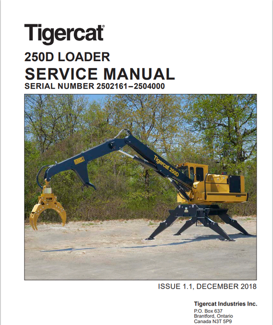Tigercat 250D Loader Service Manual 44259AENG 1